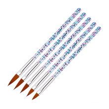 5 Piece Glitter Handle 3D Nail Brush Set Art Tool Nail Decorating Brushes Sculpting Brush Wholesale